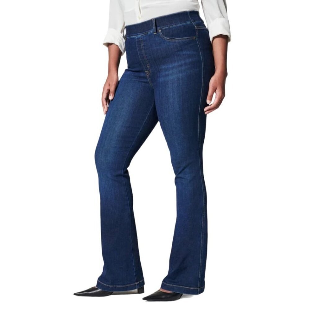 Spanx Flare Bootcut Pull On Jeans in Midnight Shade Plus Size 1X Regular